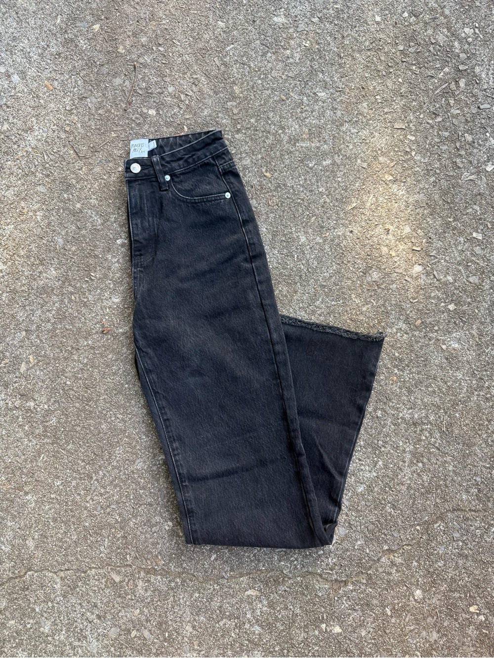 Princess Polly High-Rise Black Straight Leg Jeans